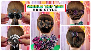 World Top 10 Best Hairstyle For Girls  how to make best hairstyle for girls hairstyle youtube [upl. by Anaert]