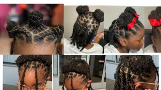 Criss Cross Stitch Braids  Curly Buns [upl. by Debra]