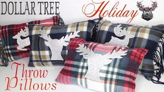 Dollar Tree DIY Christmas Pillows 🎄 No Sew Pillow [upl. by Gloria]