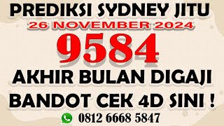 PREDIKSI SIDNEY HARI INI 26 NOVEMBER 2024  BOCORAN SIDNEY HARI INI  RUMUS KEPALA SIDNEY HARI INI [upl. by Bea]