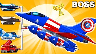 MEGA BOSS CAPTAIN AMERICAN PLANE vs MEGA TANK  Cartoons about tankNina tank cartoon [upl. by Viens755]