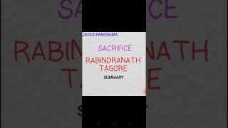 SACRIFICE  A PLAY BY RABINDRANATH TAGORE  SUMMARY [upl. by Eednim]