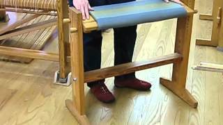 Adjustable bench for comfortable weaving  Vävstuga store [upl. by Redwine]