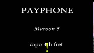 Payphone Maroon 5 Easy Chords and Lyrics 4th Fret [upl. by Burget]