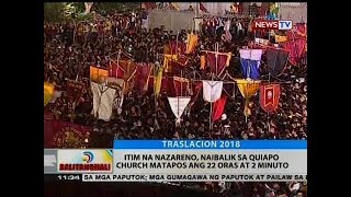 BT Itim na Nazareno naibalik sa Quiapo Church matapos ang 22 oras at 2 minuto [upl. by Lyj333]