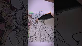 Araga Kiwi amp Hiragi Uthena  Timelapse Color 🥝🦇🎧 • shorts drawing tutorial [upl. by Onailerua]