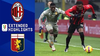 AC Milan vs Genoa Extended Highlights  Coppa Italia  CBS Sports Golazo [upl. by Retniw466]