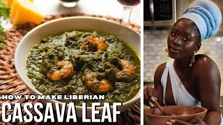 Liberian fry cassava leave Liberian food  cooking episode 3  Kristline [upl. by Gabriellia228]