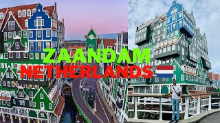 Colorful Zaandam city in Netherlands 🇳🇱  Many beautiful buildingswindmillsBest place in Holland [upl. by Groot]