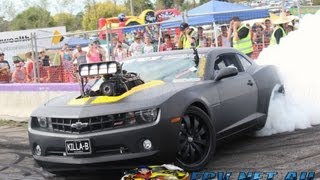 KILLAB BLOWN V8 CAMARO BURNOUT AT LARDNER PARK MOTORFEST 2013 [upl. by Gnim]