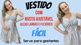 Vestido com busto ajustável e alças largas flexíveis corte e costura fácil vestido dress costura [upl. by Serafina]