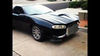 SLEEPER Turbo Camaro Crashes Freeway Party [upl. by Arodaeht]