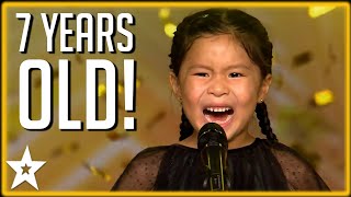 ADORABLE 7 Year Old Violinist Wins the GOLDEN BUZZER  Kids Got Talent [upl. by Walters]