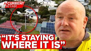 Neighbourhood dispute erupts over mans backyard wind turbine  A Current Affair [upl. by Ben160]