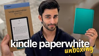 Kindle Paperwhite 2024 Signature Edition Unboxing amp First Impressions  Metallic Jade ✨ [upl. by Jobyna999]