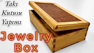 Wooden Jewelry Box diy  Takı Kutusu Yapımı  Hand Cut Dovetail joints  DIY Woodworking Projects [upl. by Aiynat299]