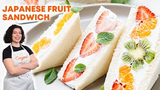 Japanese Fruit Sandwich Recipe 🍊✨ Pillowy Soft Creamy With Juicy Fruit [upl. by Ashton]