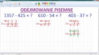 Jak odejmować pisemnie liczby  przykłady  ForumWiedzy [upl. by Acira]