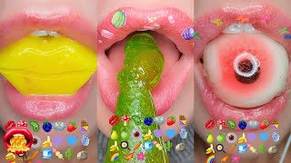 Satisfying EMOJI FOOD CHALLENGE ASMR Eating Tanghulu Ice Fondant Mukbang 먹방 [upl. by Solberg]