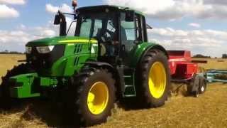 Baling Hay 2015 John Deere 6125m amp Massey Ferguson 1839 [upl. by Yehs475]