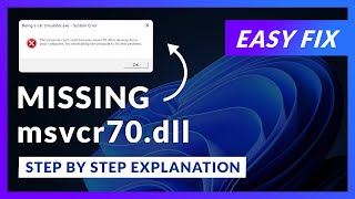 msvcr70dll Error Windows 11  2x FIX  2023 [upl. by Airottiv]