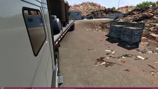 Backing Up a Flatbed Trailer in a Scrap Yard in ATS [upl. by Eamanna]