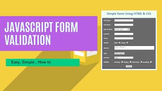 JavaScript Registration Form Validation Tutorial [upl. by Dyanne53]