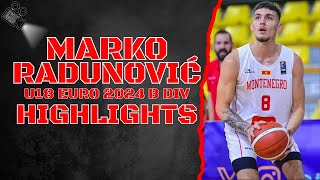 Marko Radunović 8  Montenegro  U18 European Championship B Division  Highlights [upl. by Hairaza]