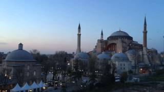 Muezzin call to prayer Istanbul Blue Mosque and Aya Sophia [upl. by Nnaeitak379]