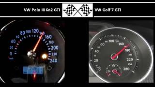 VW Polo III 6n2 GTI VS VW Golf 7 GTI  Acceleration 0100kmh [upl. by Clapper]