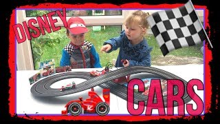 Disney Cars Scalextric Race Track Unboxing amp Review [upl. by Ahseikal]