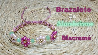 Aprende Bisutería Realiza Brazalete en Alambrismo y Macramé Tutorial DIY [upl. by Natty]