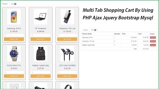 Multi Tab Shopping Cart By Using PHP Ajax Jquery Bootstrap Mysql  Part 2 [upl. by Stacey]