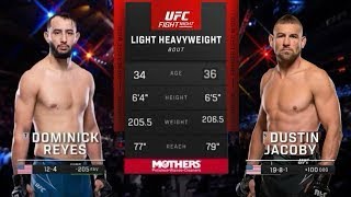 Dominick Reyes vs Dustin Jacoby UFC Fight Night Breakdown [upl. by Sanger977]