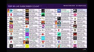 Top 50 YouTubers live sub count pt3 [upl. by Livvy336]