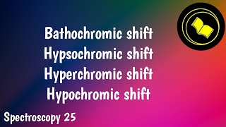 Bathochromic shift  Hypsochromic shift  Hyperchromic shift  Hypochromic shift [upl. by Saffren662]