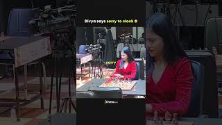 Divya Deshmukh says SORRY to the clock chess shorts [upl. by Ribaudo]