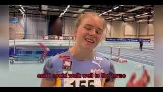 Henriette Jæger improved the Norwegian record running 2299 sprinter athletics nationalrecord [upl. by Nehte]