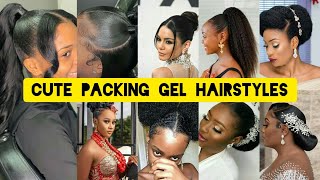 Packing gel hairstyles 2023  Most latest bridal hairstyles  How to gel for black women [upl. by London]