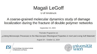 Magali LeGoff  A coarsegrained molecular dynamics study of damage localization during the fract [upl. by Buckingham986]