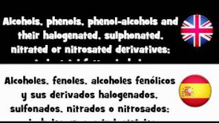 APRENDER INGLÉS  Alcoholes fenoles alcoholes fenólicos y sus derivados halogenados sulfonados nitrados o nitrosados alcoholes grasos industriales [upl. by Ettezil]