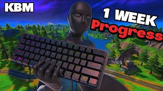 My 1 WEEK Mouse and Keyboard PROGRESSION In FORTNITEDay 1 to day 7 [upl. by Bohs937]