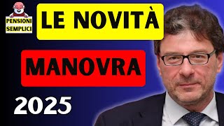 🟨 PENSIONI LE NOVITA DELLA MANOVRA FINANZIARIA 2025❗️ DETRAZIONI BONUS IRPEF BENEFIT❗️ [upl. by Kreindler]