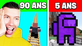 Je Réagis à MINECRAFT à des ÂGES DIFFÉRENTS 90 ans [upl. by Gemma539]