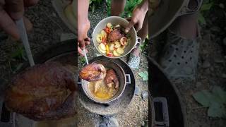 Outdoor Cooking Jamaica Stew Fish  Turn Cornmeal shortsfeed outdoorcooking shorts food [upl. by Tivad]