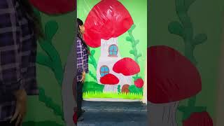 mushroom wall decoration🍄youtube craft schoollife [upl. by Halihs227]