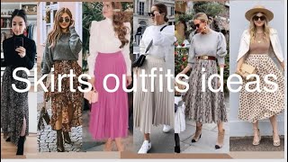 How to wear a skirt  skirts outfits ideas  2024 how to look good in midi skirts [upl. by Lepp522]