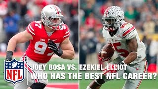 Joey Bosa vs Ezekiel Elliott  Who Has The Better NFL Career  NFL [upl. by Ynaoj]