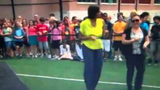 Michelle Obama Dancing at DC School  quot Move Your Bodyquot [upl. by Calie]