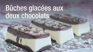 Recette de bûches glacées aux deux chocolats [upl. by Vite]